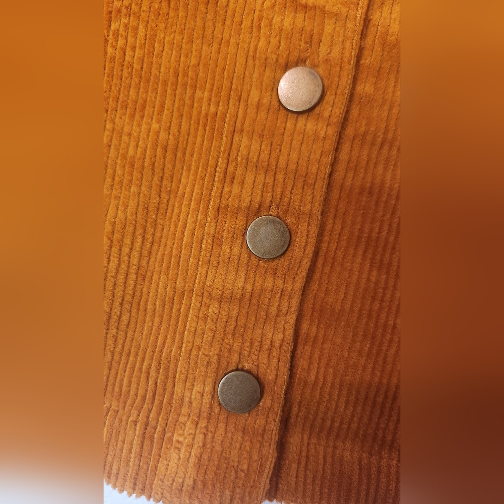 Forever 21 Orange Corduroy Mini Skirt,‎ Size L - Picture 5 of 7